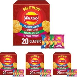 【Limited time offer】Walkers Classic Variety Multipack Crisps Box 20x25g (Pack of 4)