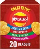 【Limited time offer】Walkers Classic Variety Multipack Crisps Box 20x25g (Pack of 4)