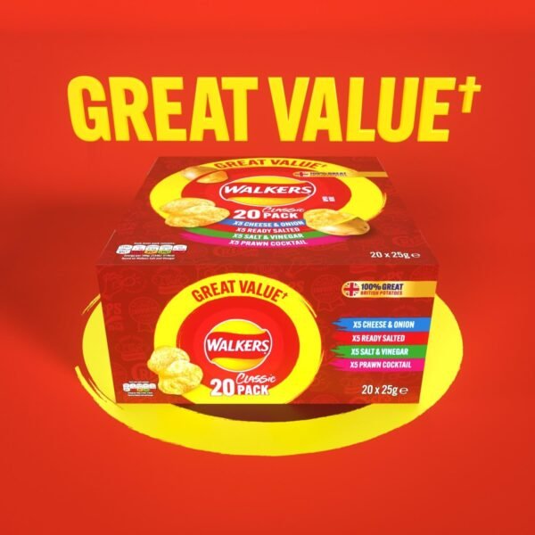 【Limited time offer】Walkers Classic Variety Multipack Crisps Box 20x25g (Pack of 4) - Image 5